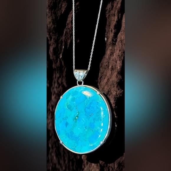 BBJ 925 Sterling Abalone/Turquoise/Topaz Necklace (24”) - Picture 2 of 10